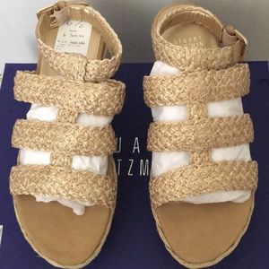Stuart Weitzman Sandals- Gold crochet